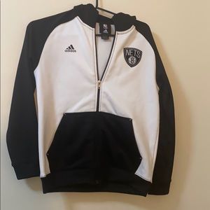Adidas Brooklyn nets boys hoodie jacket M